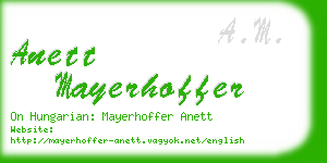 anett mayerhoffer business card